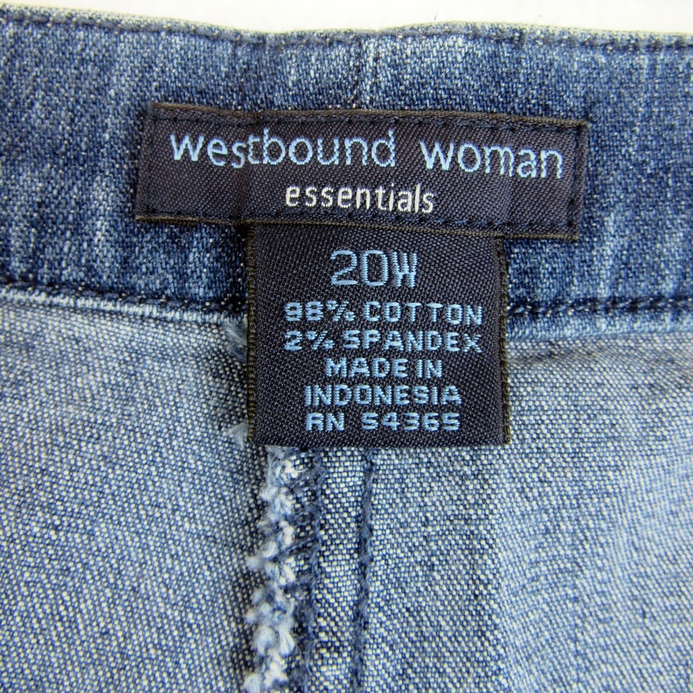 Westbound Woman Essentials Crop Jeans Blue Denim Pull On Women's Size 20W - Picture 5 of 5